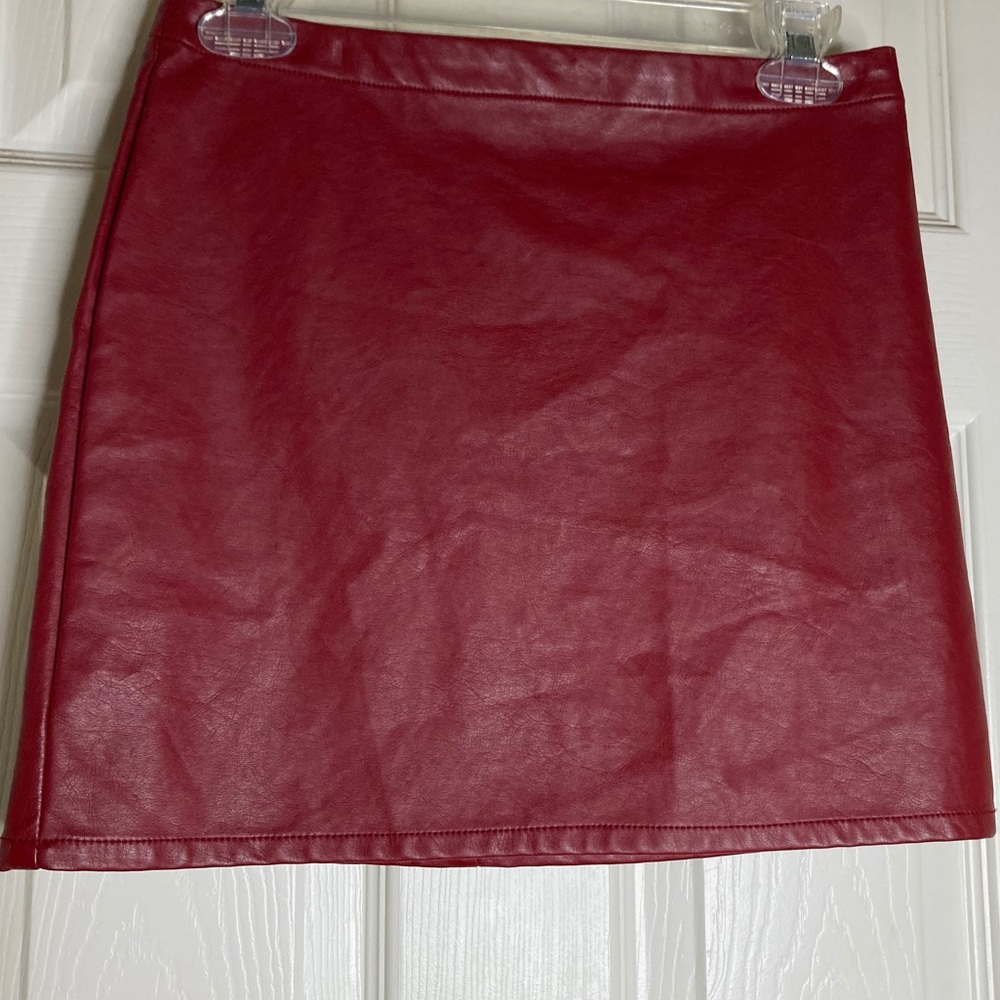 Red Pleather Skirt